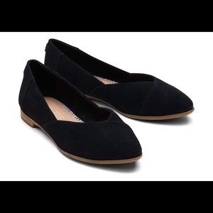 Toms Jutti Neat Black Suede Size 10 NEW IN BOX Flats